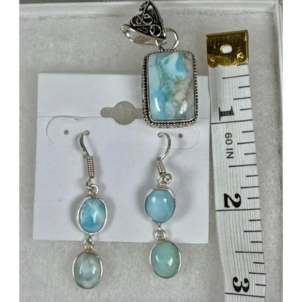 Larimar Pendant & Earring Gift Set — Limited‎ Edition